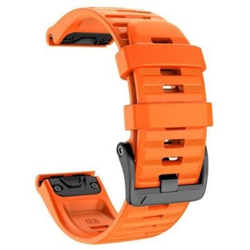 26 mm silikonarmband med enkel rand och svart spänne för Garmin-klocka - Orange