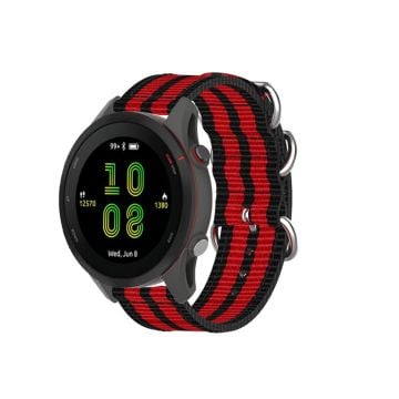 Garmin Forerunner 255 klockarmband i nylon - Svart / Röd / Svart / Röd / Svart