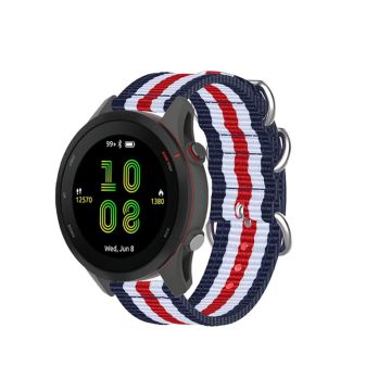 Garmin Forerunner 255 klockarmband i nylon - Blå / Vit / Röd / Blå / Vit