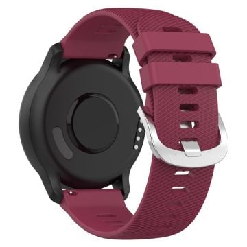 20 mm silikonarmband med tvärrandigt mönster för Garmin-klocka - Vinröd