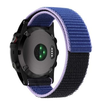 Nylonarmband med ögla för Garmin / Amazfit och Coros klockor - Blå / Svart