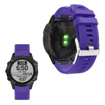 Garmin Fenix 6 snyggt klockarmband i silikon - Lila