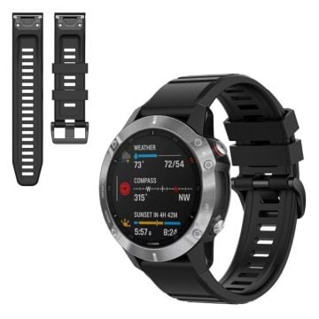 Garmin Fenix 6X Pro silicone watch band - Black