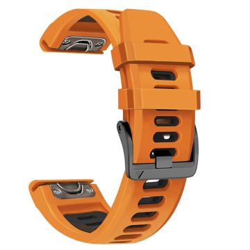 22 mm dubbelfärgat silikonarmband för Amazfit / Garmin / Coros-klocka - Orange + Svart