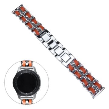 20mm rostfritt stål klockarmband - silver / orange