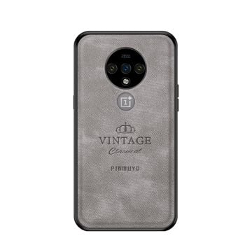 PINWUYO Honorable Series PC + TPU + Leather Hybrid Shell Phone Casing for OnePlus 7T - Grey