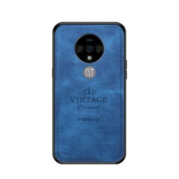 PINWUYO Honorable Series PC + TPU + Leather Hybrid Shell Phone Casing for OnePlus 7T - Blue