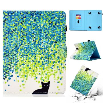 Mönstrat fodral för 10-tums surfplatta Universalfodral i veganläder iPad 9.7 (2018) / Lenovo Tab 4 10 Plus m.m. - Katt Och Katt