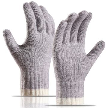 Knitted Winter Cycling Gloves - Light Purple Touch Screen compatibility Warm & Stylish