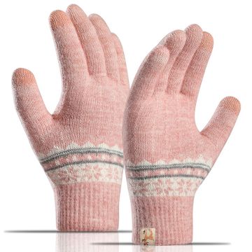 B8822 Vinterhandskar med pekskärm - Rosa