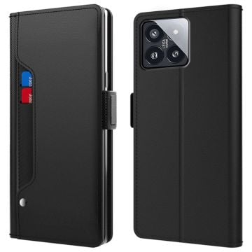 Telefonfodral med sminkspegel och snygg design för Xiaomi 14 Pro - Svart