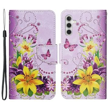 Wonderland Samsung Galaxy A35 fodral -Blommor / Fjärilar