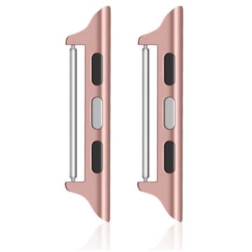 1 Pair Watch Connector Apple Watch Series 41mm - 40mm - 38mm , 20mm Stainless Steel Adapter - Rose Pink