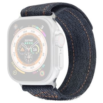 KALEBOL Apple Watch Series 41mm - 40mm - 38mm Denim klockarmband Magic Tape Justerbart armband - Svart