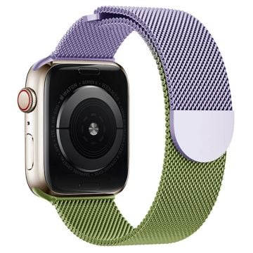 Apple Watch Series 7 8 9 41mm / 6 5 4 SE (2023) SE (2022) SE 40mm / 3 2 1 38mm Gradient Milanese Strap - Lila + Grön