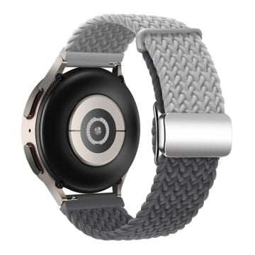 Huawei Watch GT 3 42mm / GT 3 Pro 43mm Universal 20mm Woven Strap Magnetic Silver Buckle klockarmband - Ljusgrå + Rymdgrå