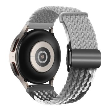 Huawei Watch GT 3 42mm / GT 3 Pro 43mm Universal 20mm klockarmband Magnetiskt spänne Vävt armband - Ljusgrå + Ljusgrå