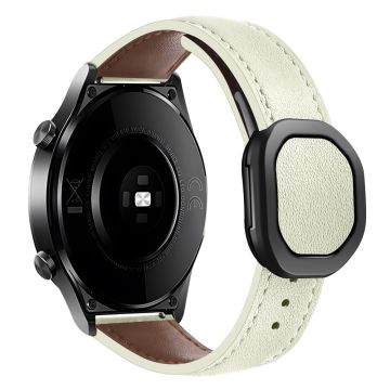 Huawei Watch 4 Pro / 4 / GT 4 46mm Universal 22mm Magnetiskt spänne Klockarmband i äkta ko-läder - Beige