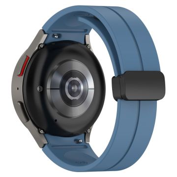 Samsung Galaxy Watch7 40mm ersättningsband magnetiskt vikbart svart spänne silikonarmband - Blå