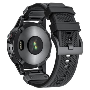 Garmin Fenix 3 / 5 / 5X / 6X / 7X Ersättningsarmband 22mm Universal Smart Watch Mjukt gummiarmband - Svart