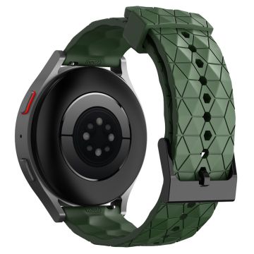 KALEBOL Huawei Watch 4 / 4 Pro / GT 4 46mm klockarmband 22mm silikonarmband med fotbollsmönster - Militärgrön