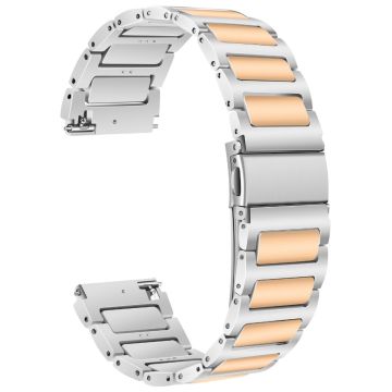 KALEBOL Huawei Watch 4 / 4 Pro / GT 4 46mm klockarmband 22mm metallband i zinklegering - Silver + Roséguld