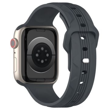 KALEBOL Apple Watch Series 41mm - 40mm - 38mm Silikonarmband Vertikal Strip Texture - Mörkgrå