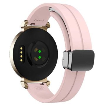 KALEBOL Garmin Lily 2 Klockarmband Magnetiskt spänne Silikonarmband - Rosa + Svart Spänne