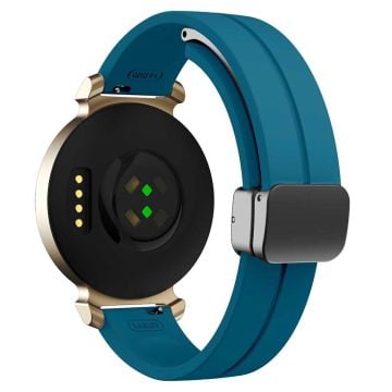 KALEBOL Garmin Lily 2 Klockarmband Magnetiskt spänne Silikonarmband - Rockcyan + Svart Spänne