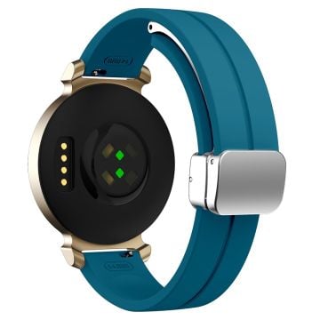 KALEBOL Garmin Lily 2 Klockarmband Magnetiskt spänne Silikonarmband - Rockcyan + Silverspänne