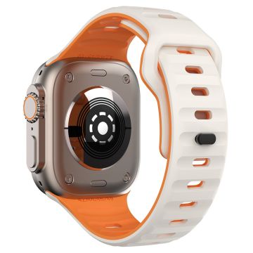 KALEBOL Apple Watch Series 41mm - 40mm - 38mm Silikonarmband Dual Color - Stjärnljus + Orange