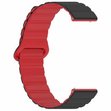 Garmin Vivoactive 5 Magnetiskt silikonarmband 20 mm justerbart ersättningsarmband - Svart + Röd