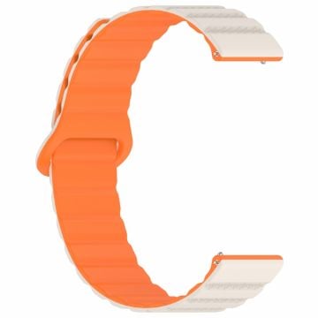 Huawei Watch GT 3 42mm / GT 3 Pro 43mm Universal 20mm klockarmband Dot Pattern Magnetic Silicone Band - Stjärnljus + Orange