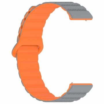 Huawei Watch GT 3 42mm / GT 3 Pro 43mm Universal 20mm klockarmband Dot Pattern Magnetic Silicone Band - Grå + Orange