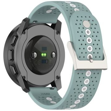 Huawei Watch 4 / 4 Pro / GT 4 46 mm klockarmband med färghål 22 mm universellt silikonarmband - Rockcyan + Vit