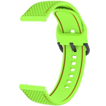 Samsung Galaxy Watch3 45mm / Garmin Forerunner 265 / Venu 3 Stitching Line Silicone Watch Band 22mm Wrist Strap - Lime