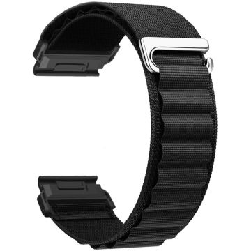 Garmin Fenix 7X Pro / 7X Watch Band 26mm Quick Release C Buckle Nylon Watch Strap - Black