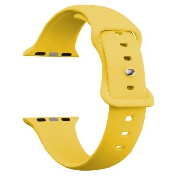 Apple Watch Series 41mm - 40mm - 38mm Watch Strap 8-Shaped Buckle Silicone Band - Deep Yellow