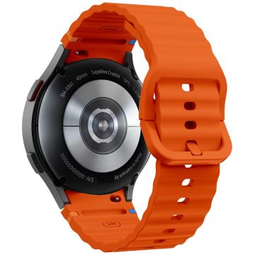 KALEBOL Samsung Galaxy Watch7 44mm 40mm / Watch FE 40mm Silicone Watch Band Wave Shape Wrist Strap - Orange