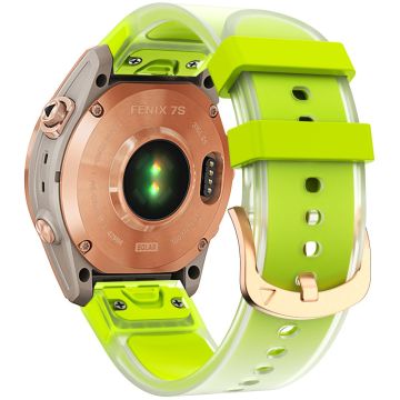 KALEBOL Garmin Fenix Series 5S - 6S - 7S - 20mm Silicone Band Glacier Translucent Watch Strap - Lime