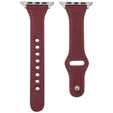 KALEBOL Apple Watch Series 41mm - 40mm - 38mm Watch Strap, Small Buckle - Wine Red