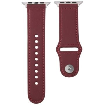 KALEBOL Apple Watch Series 41mm - 40mm - 38mm Watch Strap, Large Buckle - Wine Red