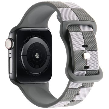 Apple Watch Series 41mm - 40mm - 38mm Checkerboard Silicone Band - Dark Grey