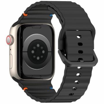 Silicone Strap for Apple Watch Series 41mm - 40mm - 38mm Band - Black