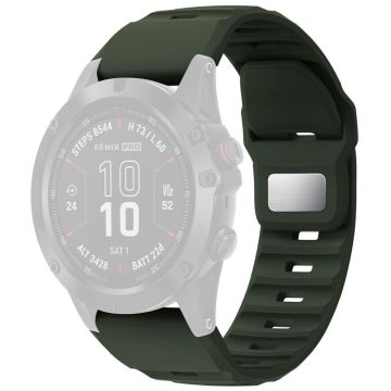 Silicone Strap for Garmin Quickfit 26mm / Fenix 7X Pro / Fenix 7X Replacement Watch Band - Army Green