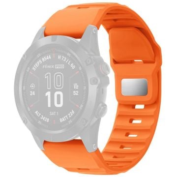 Silicone Strap for Garmin Quickfit 26mm / Fenix 7X Pro / Fenix 7X Replacement Watch Band - Orange