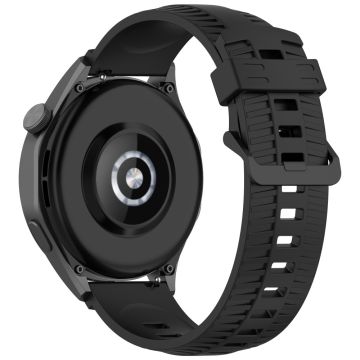 KALEBOL 22mm Silicone Strap for Huawei Watch 4 / 4 Pro / GT 4 46mm Tire Texture Watch Band - Black