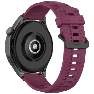 KALEBOL 22mm Silicone Strap for Huawei Watch 4 / 4 Pro / GT 4 46mm Tire Texture Watch Band - Wine Red