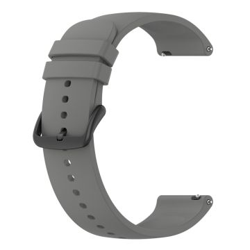 KALEBOL 22mm Silicone Strap for Huawei Watch 4 / 4 Pro / GT 4 46mm Round End Watch Band - Dark Grey