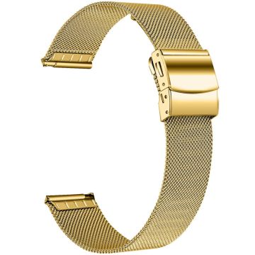 Samsung Galaxy Watch7 44mm / 40mm Metal Watch Strap Milanese Mesh Wrist Band with Folding Buckle - Gold